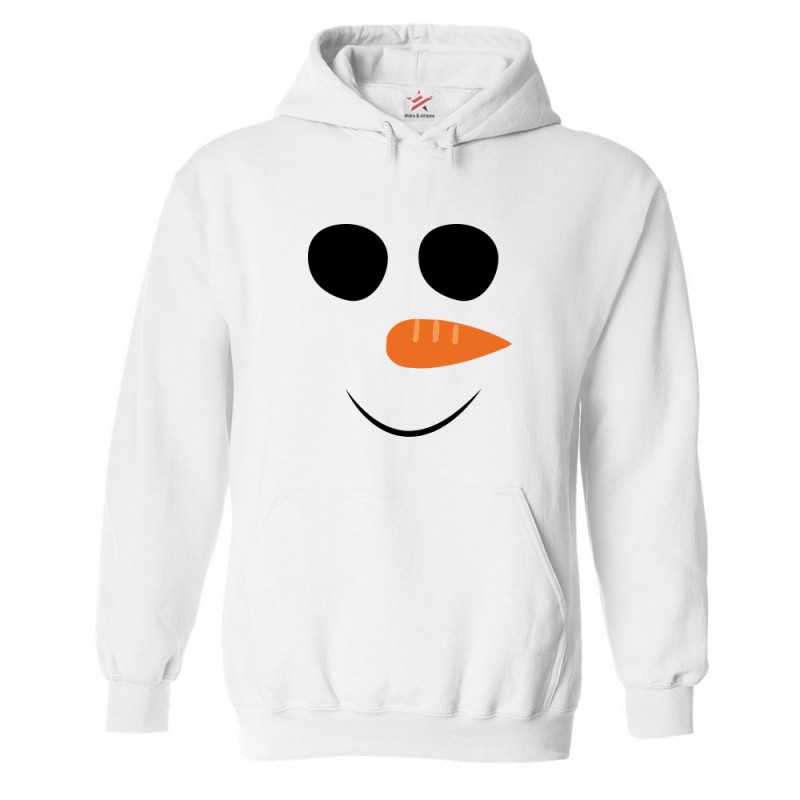 Cute Snowman Face Hoodie